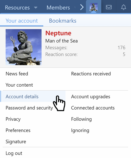 Neptune Account details