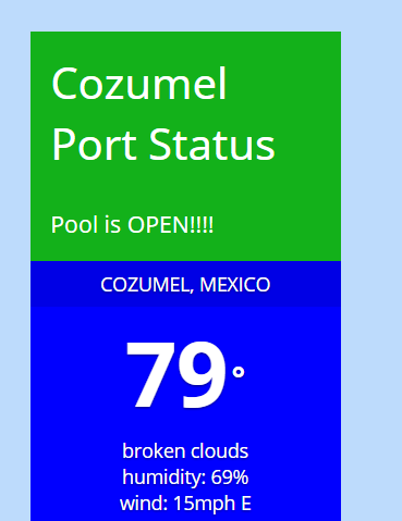 Check Cozumel Port Status anytime | ScubaBoard