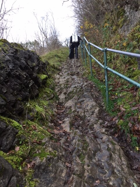 Climbing up to Dinas mine