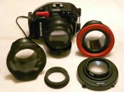 Housing with 3 ports, zoom gear and macro adapter + diopter.jpg