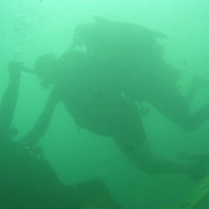 Quadriplegic diver on CESA with legs tied