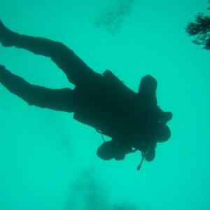 Diver outside J4 sub