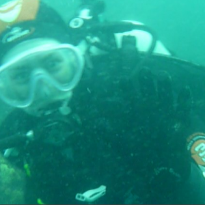 Me looking excited on a dive