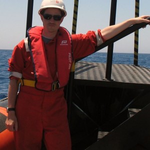 The author wearing a plastic duck onboard Rib One