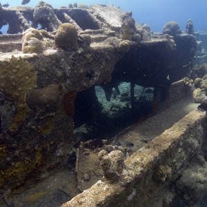 Tugboat damage from tropical storm Omar