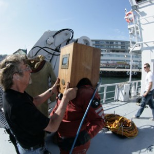 wooden helmet diving