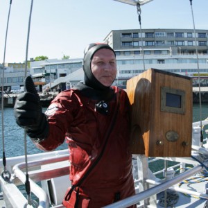 wooden helmet diving