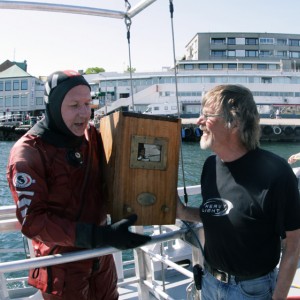 wooden helmet diving