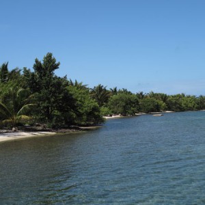 Long Caye to Right of Dock