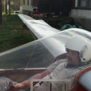 me and my hand built sailplane Woodstock
