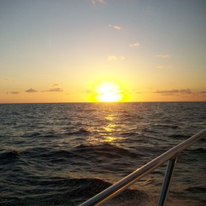 Sunrise over the Caribbean Ocean
