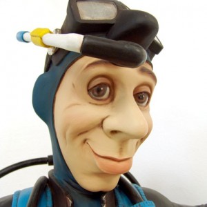 SCUBA DIVER LIFESIZE MODEL STATUE FACE