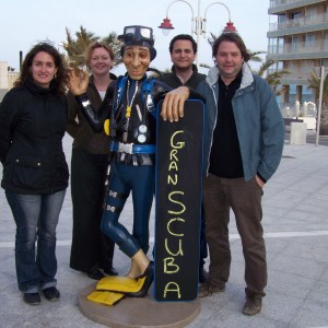 SCUBA DIVER LIFESIZE MODEL STATUE IN SPAIN