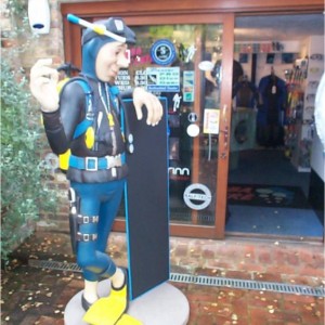 SCUBA DIVER LIFESIZE MODEL TONY BACKHURSTS