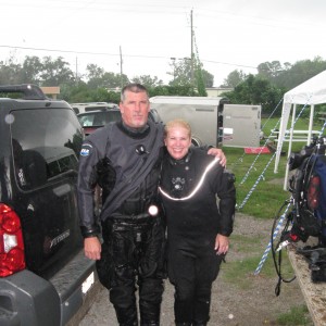 docc and denisegg after her first drysuit dive