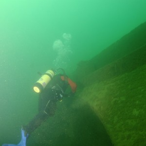 diver on the dam