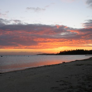 Sunset over CCV Beach Roatan