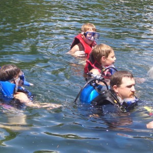 Me and the kids from 3 Sisters Spring Crystle River Fl