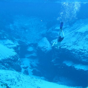 Diving down at Alexander Springs Florida