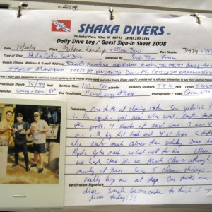 Dive Sheet