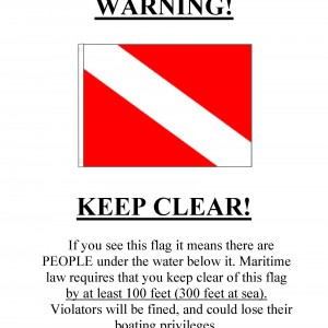 Dive Flag Warning Plaque