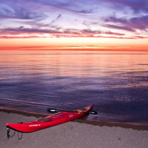 Kayak on beack Lake Superior