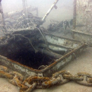 Open hatch on HMS Scylla