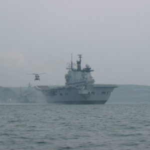 HMS Illustrious and helicopter