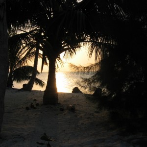 sunset-Salt water caye