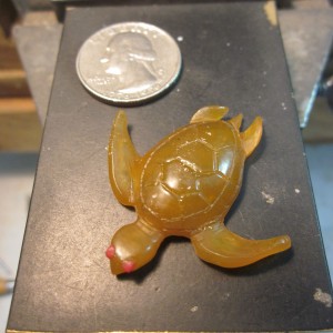 Hawksbill turtle wax for pendant, with sell pattern