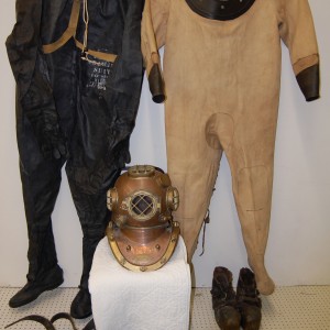 Full 1940s scuba suit including Mark V helmet