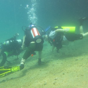 "Divers" walking on bottom at BHB