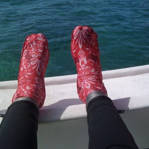 Manly socks onboard the Coral Diver