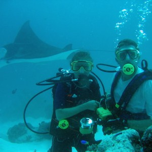 Lori & JC with Manta Ray