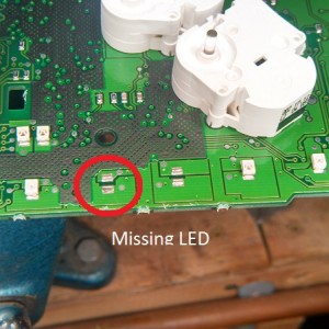 Missing LED on the cluster.