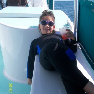 Look of joy after snorkeling in the Bahamas