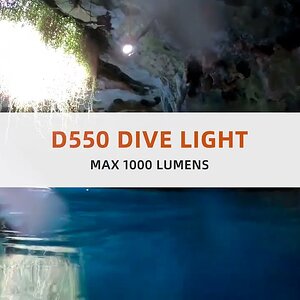 1000 Lumen Dive light with Lightweight Tail Magnetic Switch