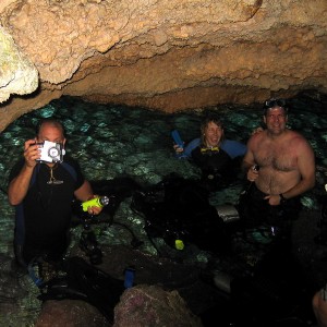 Eric, Michelle & Gordon in the freshwater of secret cave