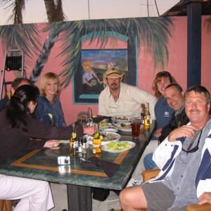 The gang eating at Cabots