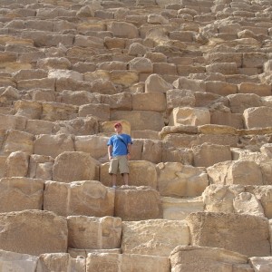 me climbing the pyramids