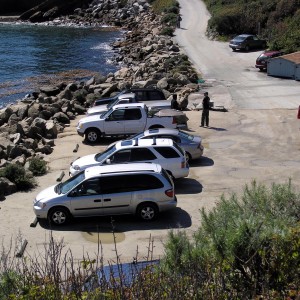 Whaler's Cove parking lot and dive staging area