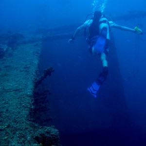 Andy on the Cormoran wreck