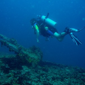 Chad on the anchor of the Tokai Maru