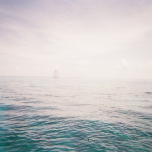 Reef Marker at Key Largo Florida on a calm day.