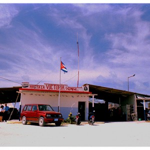 Bus depot, "downtown" Cayo Largo, Cuba.