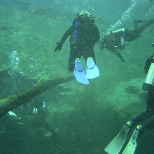 Morrison, divers entering cavern