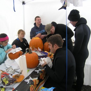 Group pumpkin prepping