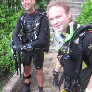 Me (right) and buddy, post-dive