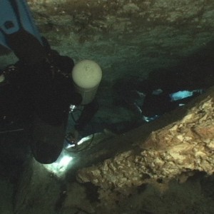 Tight passage through Ralph's cave