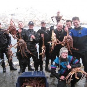 Unalaska Dive crew after a successful king crab dive!
